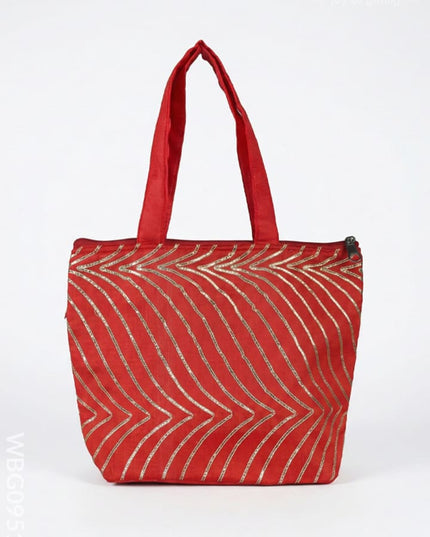 Golden Lace Work Hand Bag - (12x9) - WBG0951-2 - Hand Bags