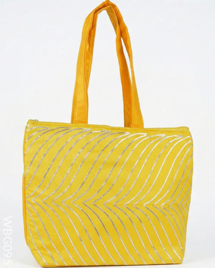 Golden Lace Work Hand Bag - (12x9) - WBG0951-2 - Hand Bags