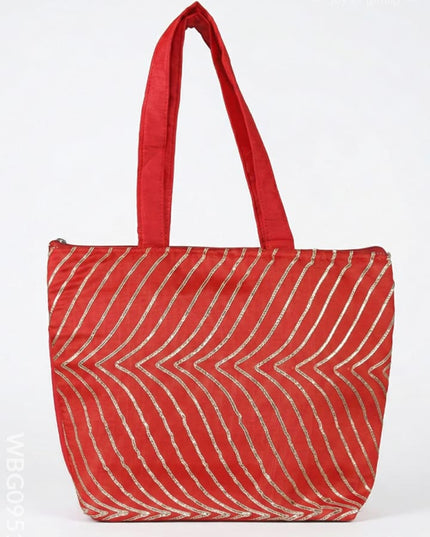 Golden Lace Work Hand Bag - (12x9) - WBG0951-2 - Hand Bags
