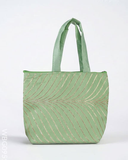 Golden Lace Work Hand Bag - (12x9) - WBG0951-2 - Hand Bags