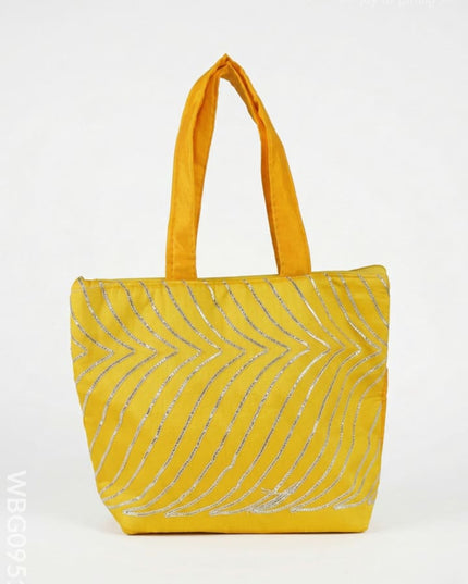 Golden Lace Work Hand Bag - (12x9) - WBG0951-2 - Hand Bags