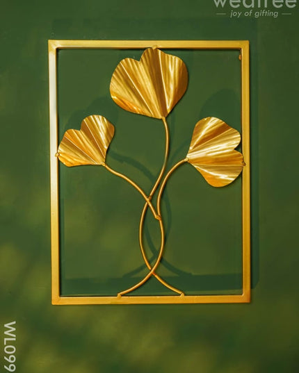 Golden Leaf Metal Wall Hanging (Set Of 2) - Wl0998 Decor