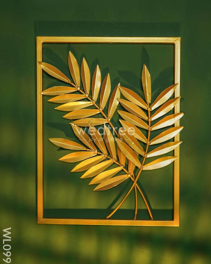 Golden Leaf Metal Wall Hanging (Set Of 2) - Wl0998 Decor