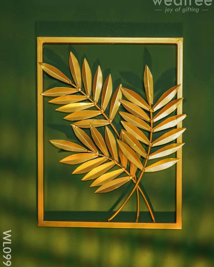 Golden Leaf Metal Wall Hanging (Set Of 2) - Wl0998 Decor