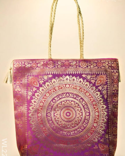 Grand Banarasi Assorted Design Hand bag (16 X 16) WL2293 - Hand Bags