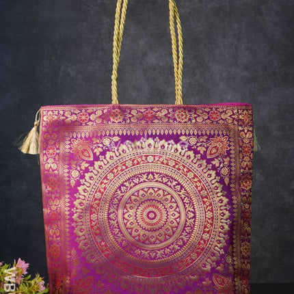 Grand Banarasi Hand Bag (12X12) - Wbg0671 Bags