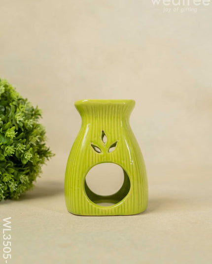 Blue Pottery Diffuser Candle Holder With Lemon Grass Oil And Incense Sticks - Wl3505-3 Candles &