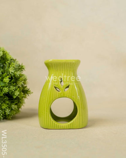 Blue Pottery Diffuser Candle Holder With Lemon Grass Oil And Incense Sticks - Wl3505-3 Candles &