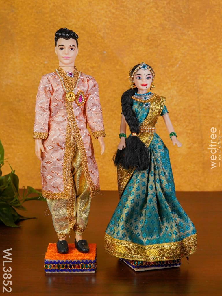 Half Saree Ceremony Doll Combo - Set Of 3 Wl3852 Wedding Essentials