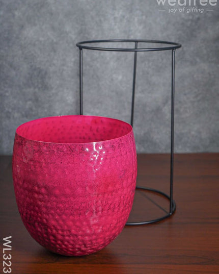 Hammered Planter Pot & Stand - Wl3235 Planters