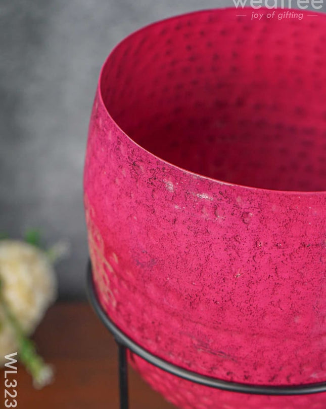 Hammered Planter Pot & Stand - Wl3235 Planters