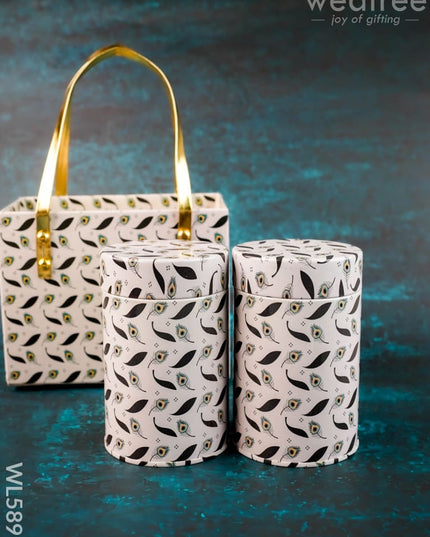 Hamper Box with 2 Tin Jar - WL5891 - Dry Fruit Box