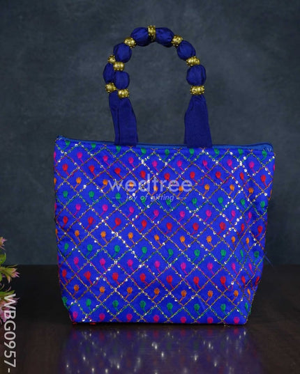 Hand Bag With Allover Thread Embroidery - Wbg0957 Bags