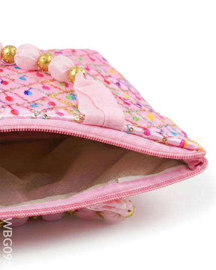 Hand Bag with Allover Thread Embroidery - WBG0957-1 - Hand Bags