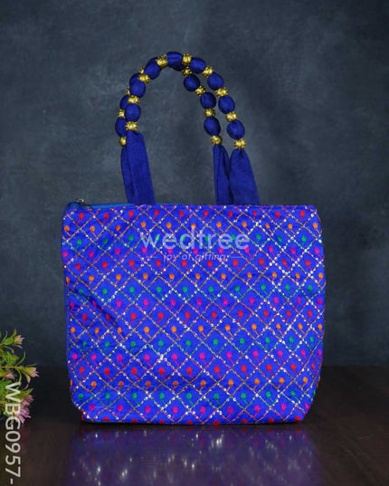 Hand Bag With Allover Thread Embroidery - Wbg0957 Bags