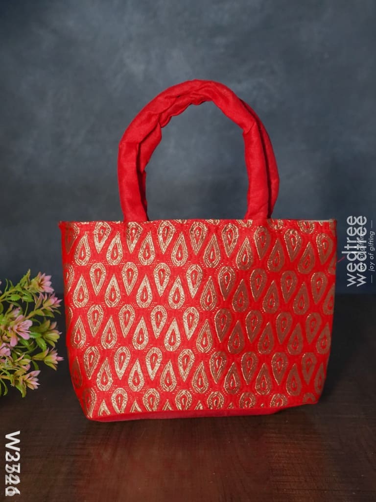 Hand Bag With Brocade Print - W3521 Bags