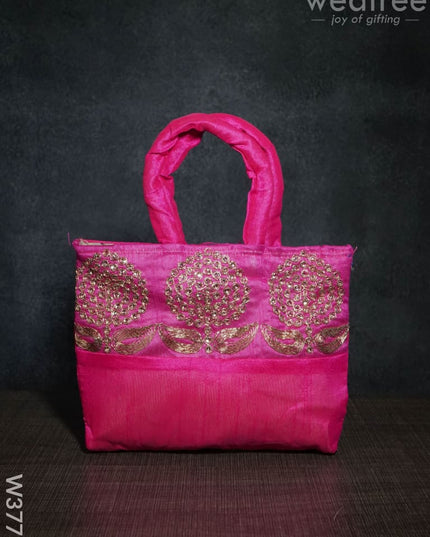Hand Bag With Embroidery - W3777 Bags