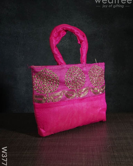 Hand Bag With Embroidery - W3777 Bags