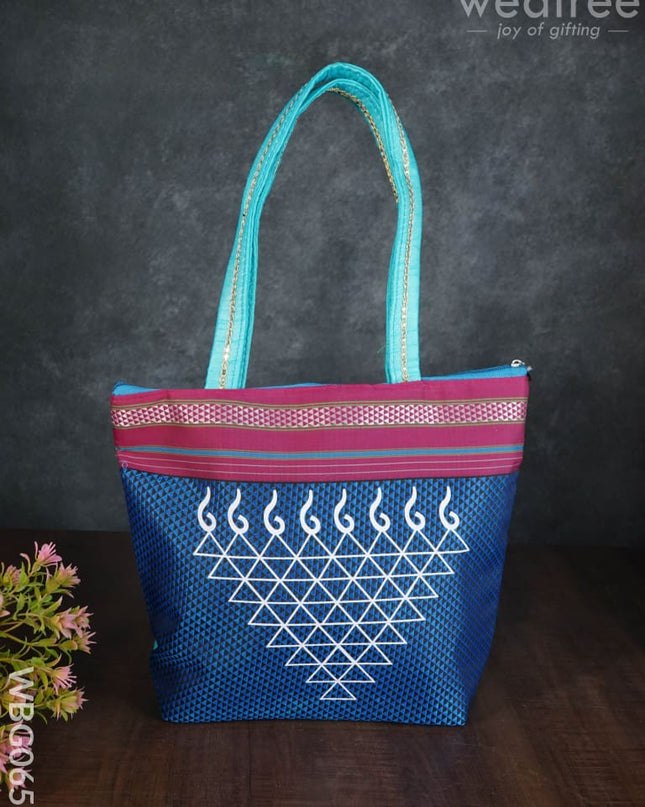 Hand Bag With Kolam Design - Wbg0651 Bags