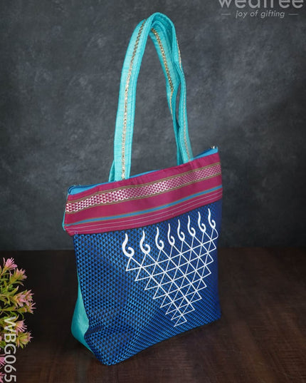 Hand Bag With Kolam Design - Wbg0651 Bags
