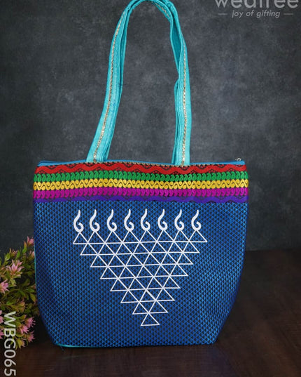 Hand Bag With Kolam Design - Wbg0651 Bags