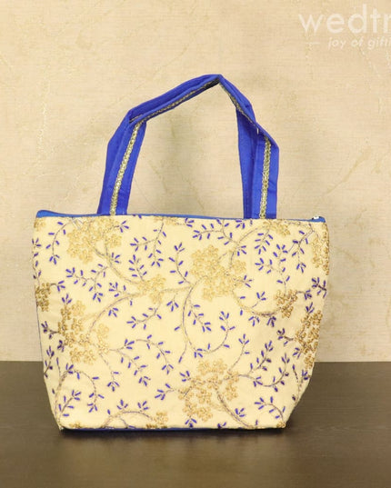 Hand Bag With Leaf And Floral Embroidery Design - W4580 Bags