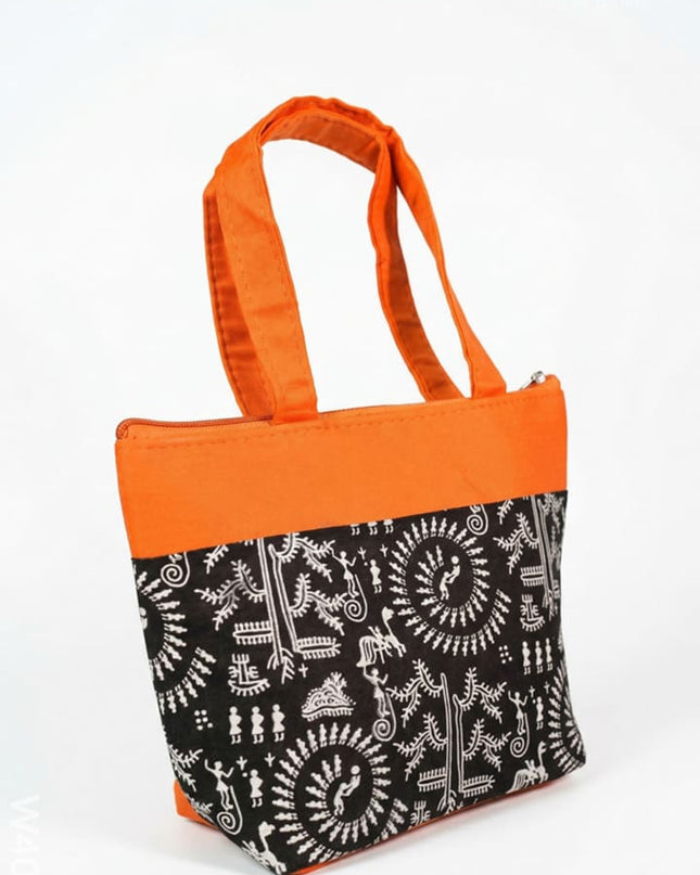Hand bag with Warli Print - W4041 - Hand Bags