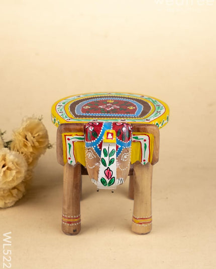 Hand Painted Elephant Stool - 8 inch - WL5223 - Elephant Stool