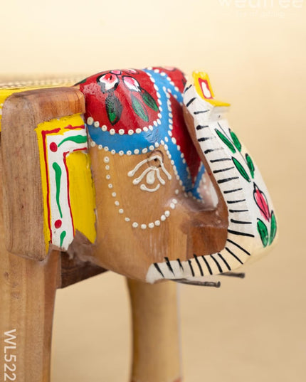 Hand Painted Elephant Stool - 8 inch - WL5223 - Elephant Stool