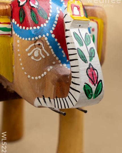 Hand Painted Elephant Stool - 8 inch - WL5223 - Elephant Stool