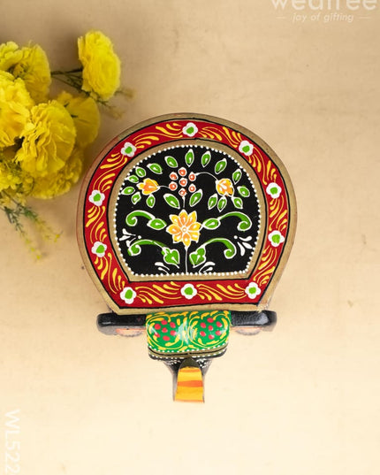 Hand Painted Elephant Stool - Black - 8 inch - WL5220 - Elephant Stool