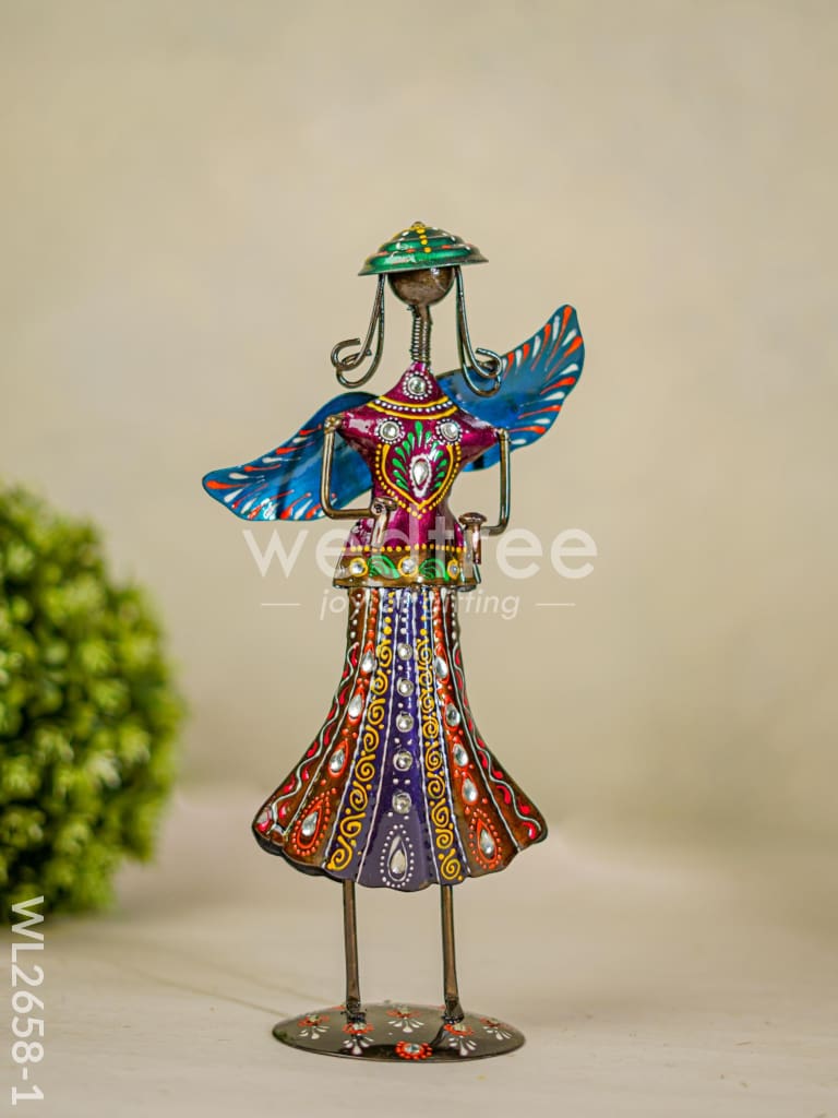 Hand Painted Musical Rajasthani Dolls - Set Of 3 Wl2658 Metal Decor Showpiece