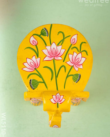 Hand Painted Pichwai Elephant Stool - Small - Yellow - WL5110-1 Elephant Stool