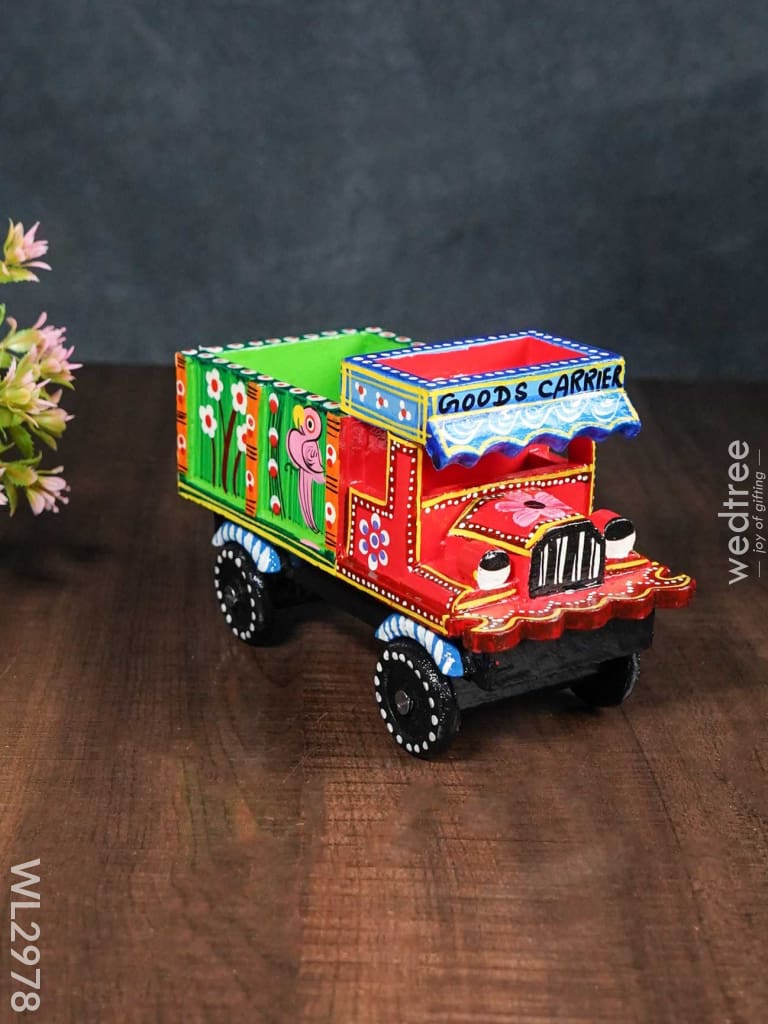Hand Painted Truck Organizer - Channapatna Toys Wl2978 Wooden Utility