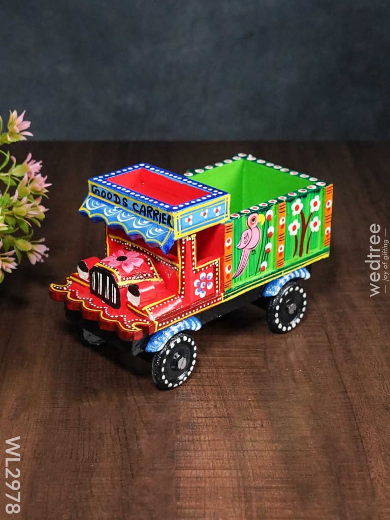 Hand Painted Truck Organizer - Channapatna Toys Wl2978 Wooden Utility