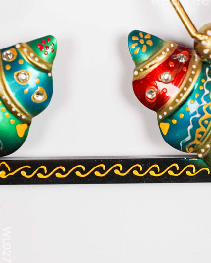 Hand Painted Wall Hanging Frame of Rajasthani Musicians - WL0278 Metal Decor Hanging