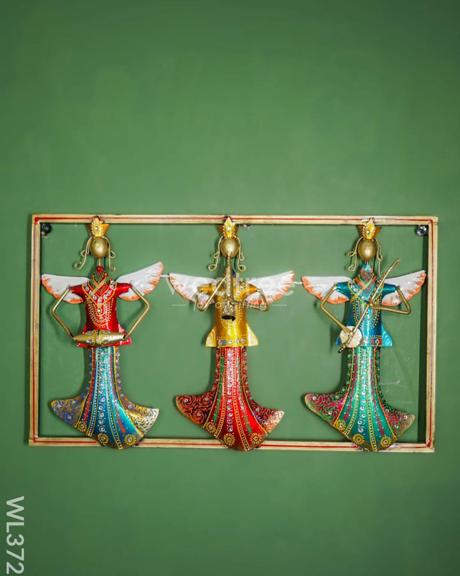 Handpainted 3 Musical Lady Frame - Wl3721 Metal Decor Hanging