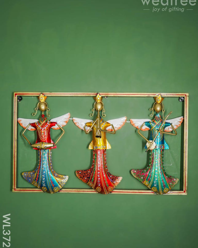 Handpainted 3 Musical Lady Frame - Wl3721 Metal Decor Hanging