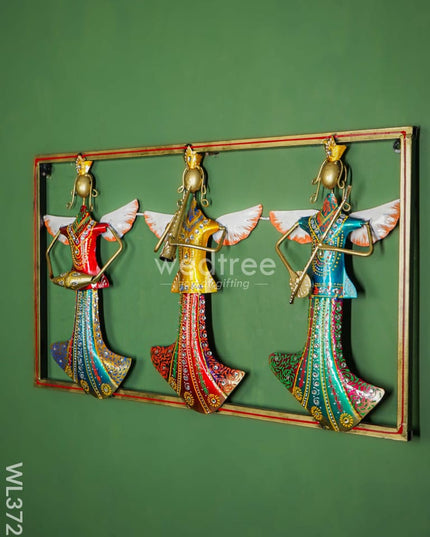 Handpainted 3 Musical Lady Frame - Wl3721 Metal Decor Hanging