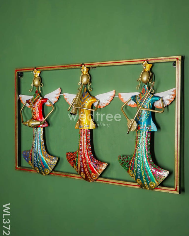 Handpainted 3 Musical Lady Frame - Wl3721 Metal Decor Hanging
