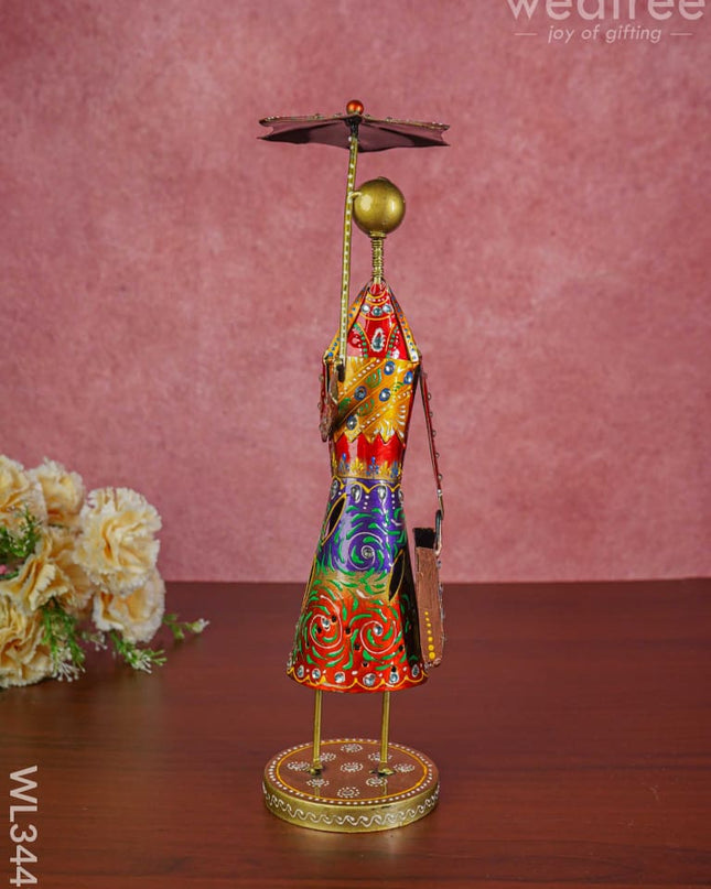 Hand Painted Women Show Piece - Wl3449 Metal Decor Showpiece