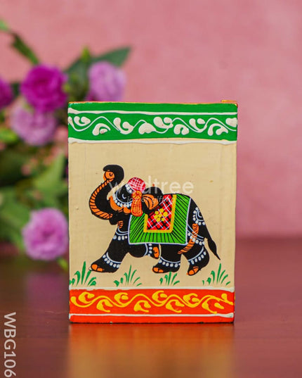 Hand Painted Wooden Elephant Pen Stand - Wbg1060 Stands