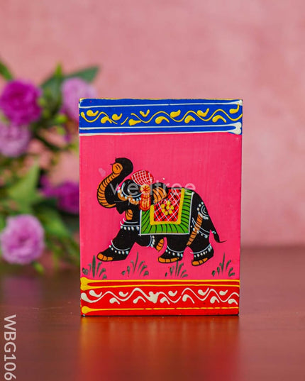 Hand Painted Wooden Elephant Pen Stand - Wbg1060 Stands