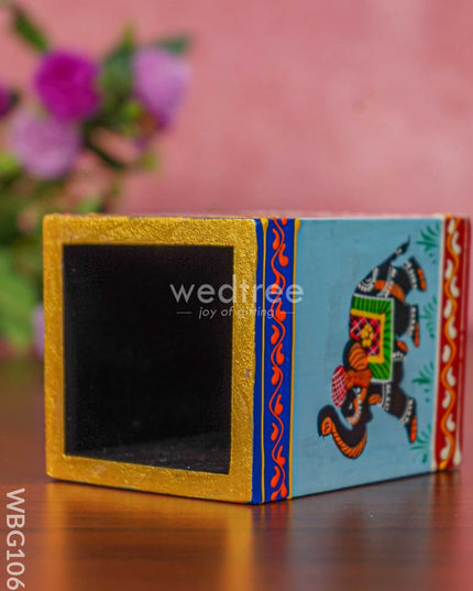 Hand Painted Wooden Elephant Pen Stand - Wbg1060 Stands