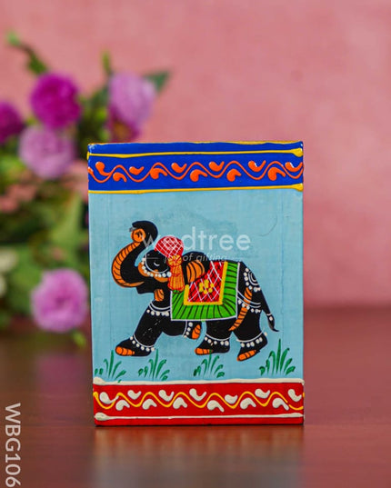 Hand Painted Wooden Elephant Pen Stand - Wbg1060 Stands