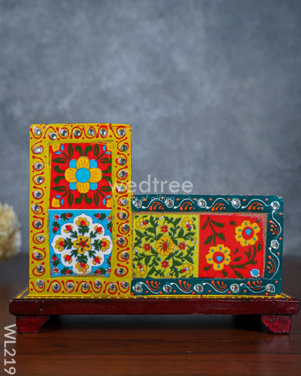 Hand Painted Tile Work Wooden Organizer - Wl2192 Utility