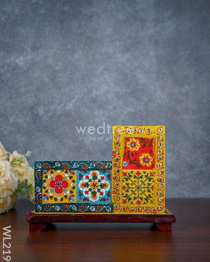 Hand Painted Tile Work Wooden Organizer - Wl2192 Utility