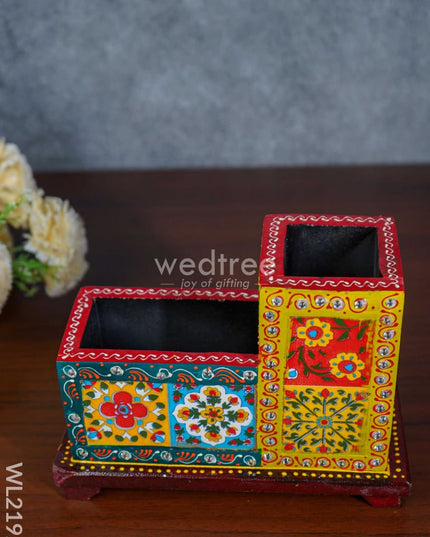 Hand Painted Tile Work Wooden Organizer - Wl2192 Utility