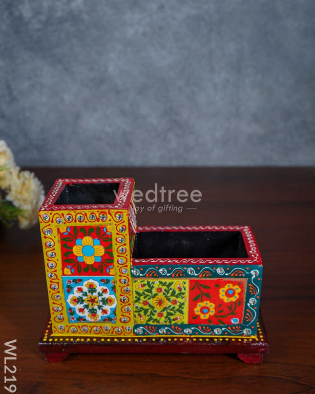 Hand Painted Tile Work Wooden Organizer - Wl2192 Utility