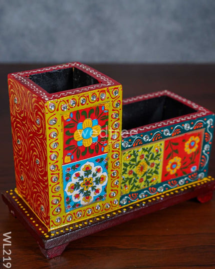 Hand Painted Tile Work Wooden Organizer - Wl2192 Utility